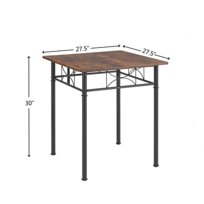 Set da cucina, sala da pranzo e patio da 3 pezzi, tavolo e sedia marrone retrò - Sedia: 15,6 L * 15,1 W * 33,8 H