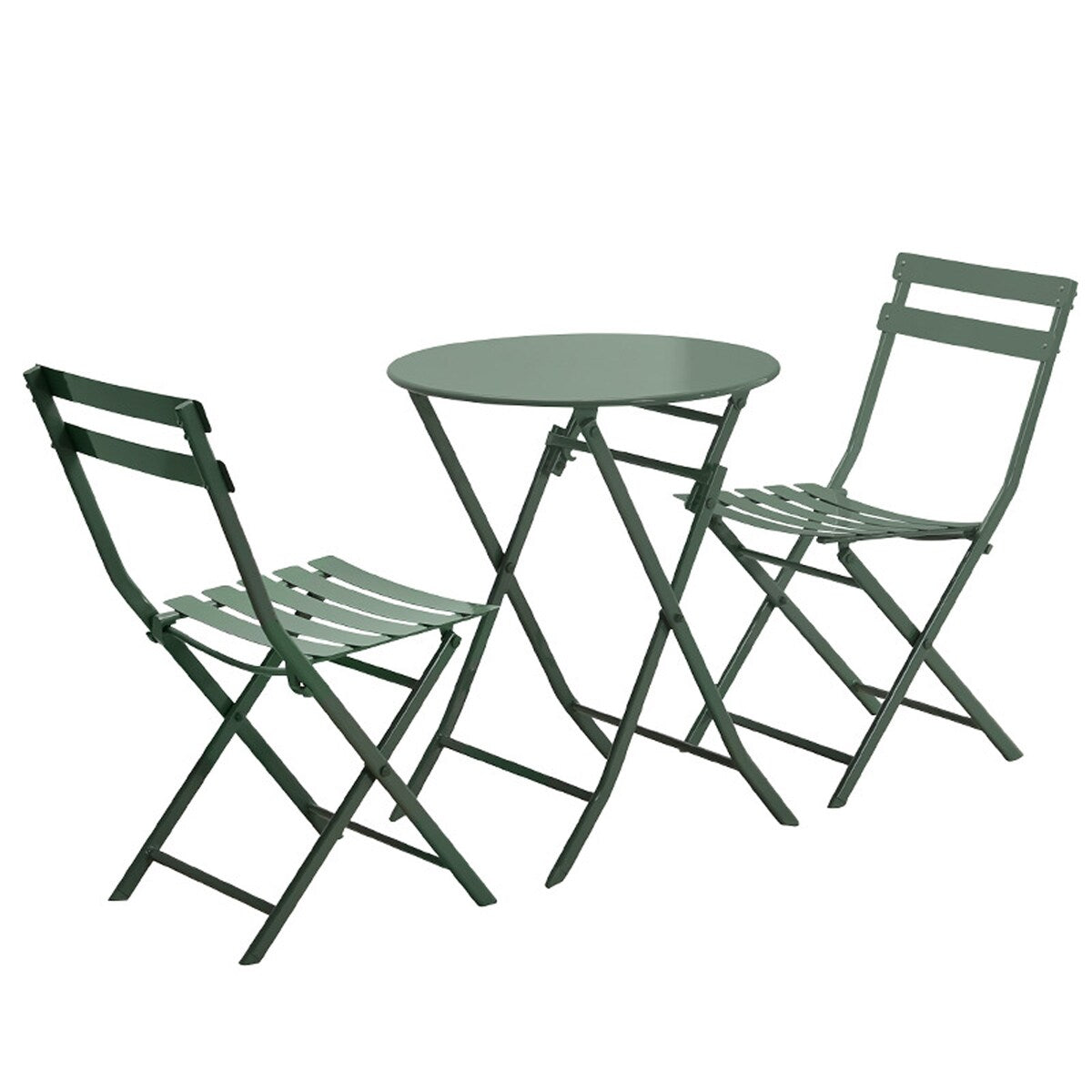 Set da bistrot da patio minimalista da 3 pezzi con tavolo rotondo pieghevole e sedie - 3-Piece-Patio-Bistro-Set