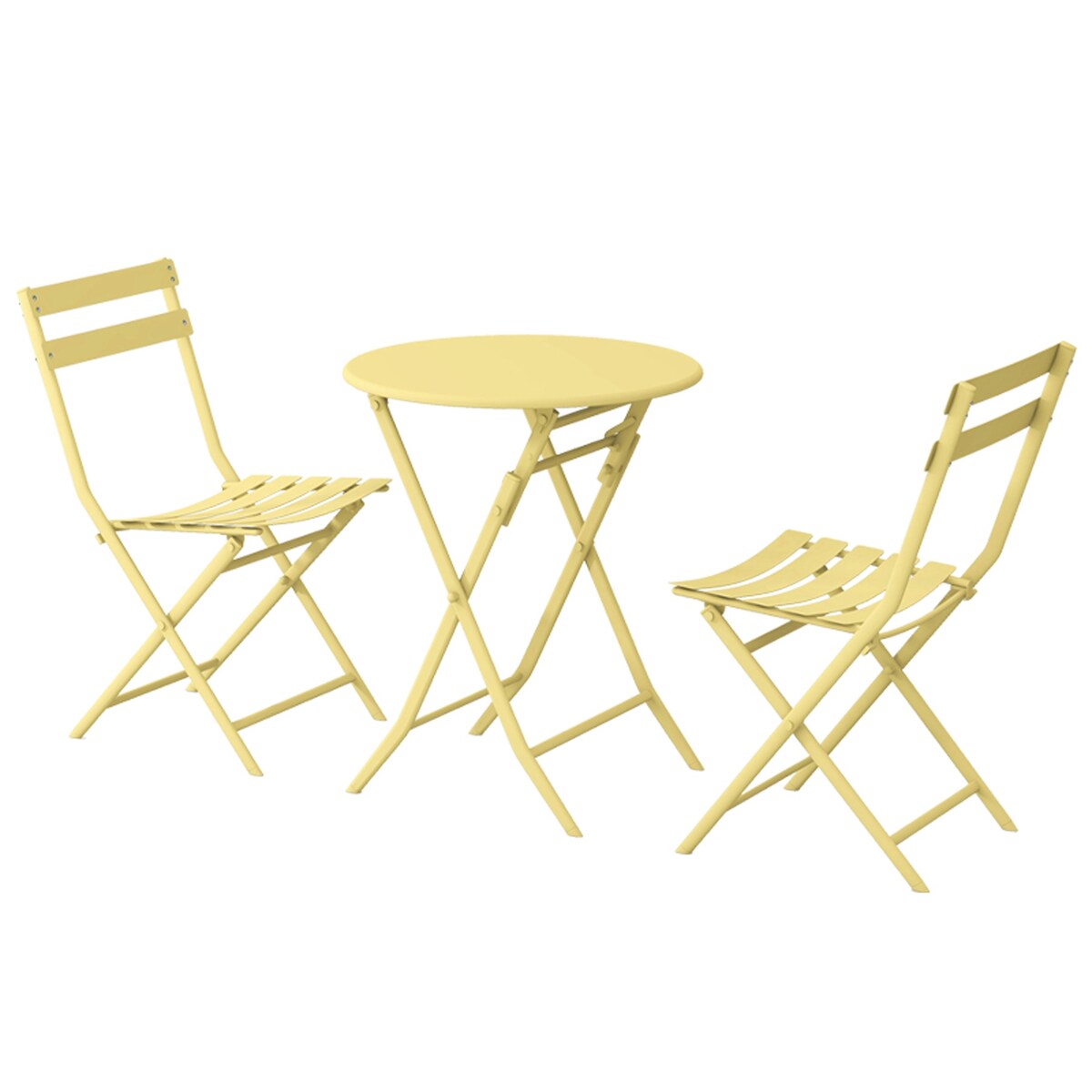 Set da bistrot da patio minimalista da 3 pezzi con tavolo rotondo pieghevole e sedie - 3-Piece-Patio-Bistro-Set