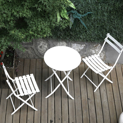 Set da bistrot da patio minimalista da 3 pezzi con tavolo rotondo pieghevole e sedie - 3-Piece-Patio-Bistro-Set