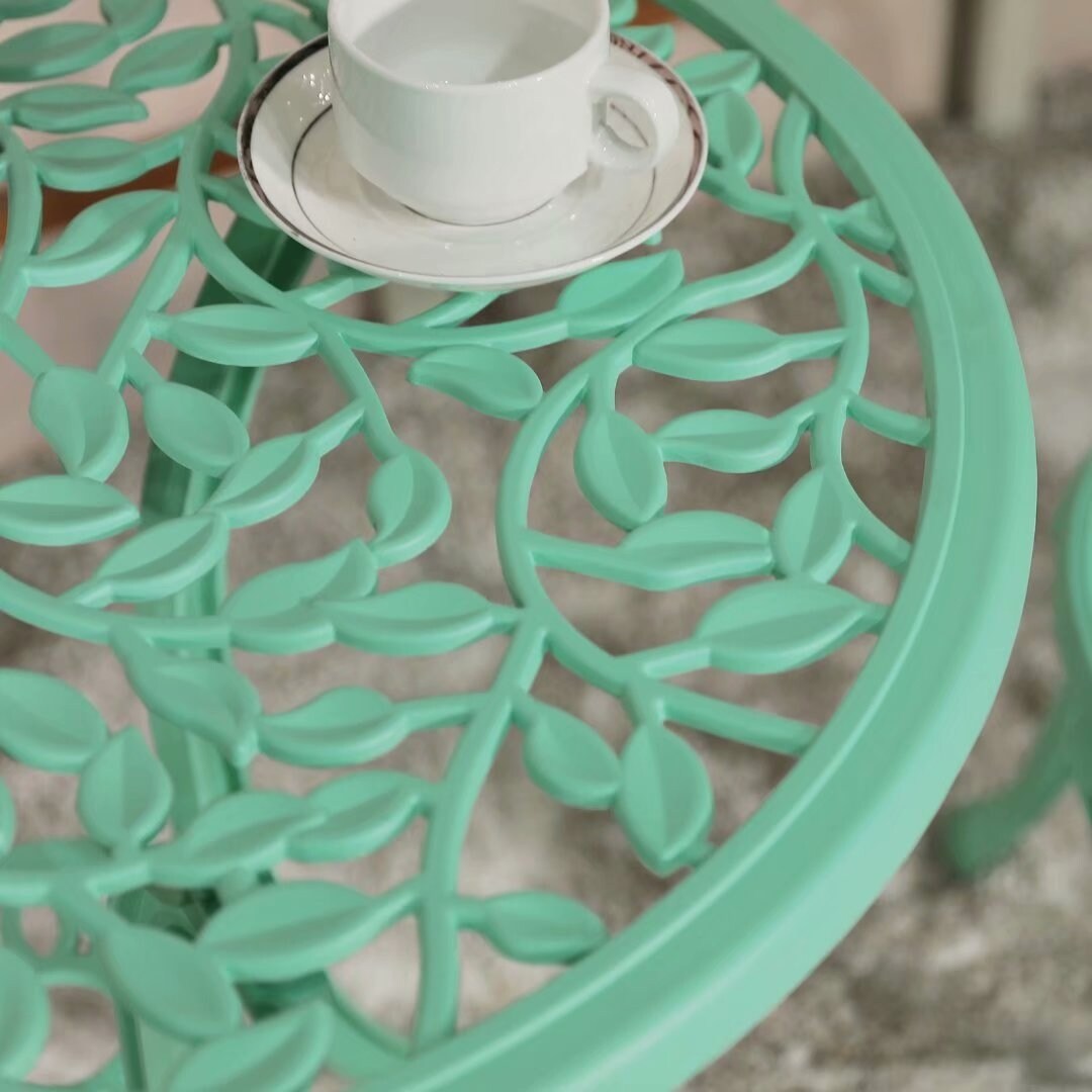 Set da bistrot da esterno in alluminio pressofuso da 3 pezzi