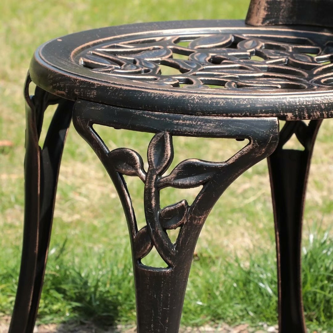 Set da bistrot da esterno in alluminio pressofuso da 3 pezzi