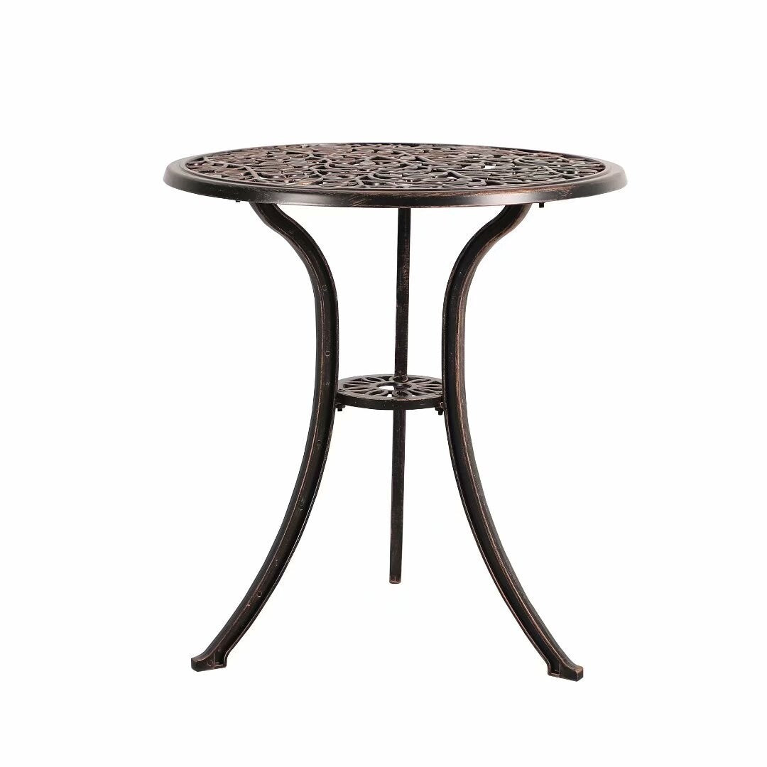 Set da bistrot da esterno in alluminio pressofuso da 3 pezzi