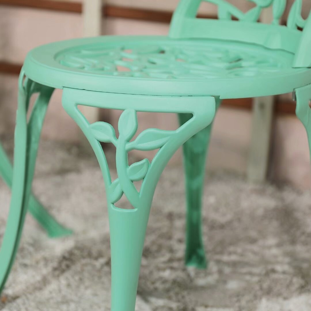 Set da bistrot da esterno in alluminio pressofuso da 3 pezzi