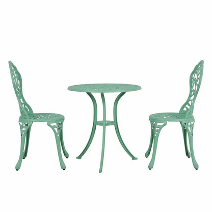 Set da bistrot da esterno in alluminio pressofuso da 3 pezzi