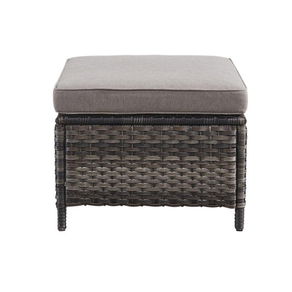 Set di 3 pouf componibili in vimini con schienale alto per esterni Gymojoy