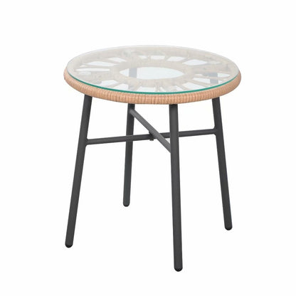 Set da bistrot in vimini per esterni, 3 pezzi, con cuscini