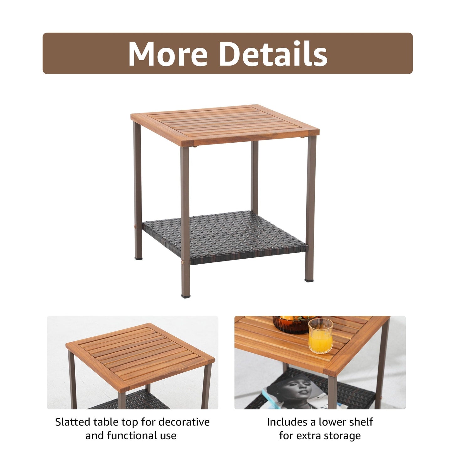 Set di 3 sedie a dondolo in vimini per esterni con cuscini