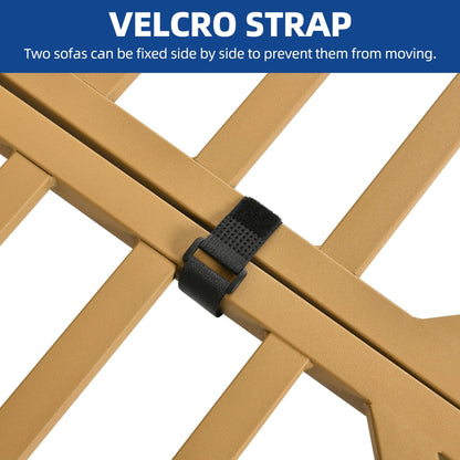 Set da conversazione per patio esterno Moasis da 4 pezzi, divano componibile a L in vimini con cuscini e tavolino laterale