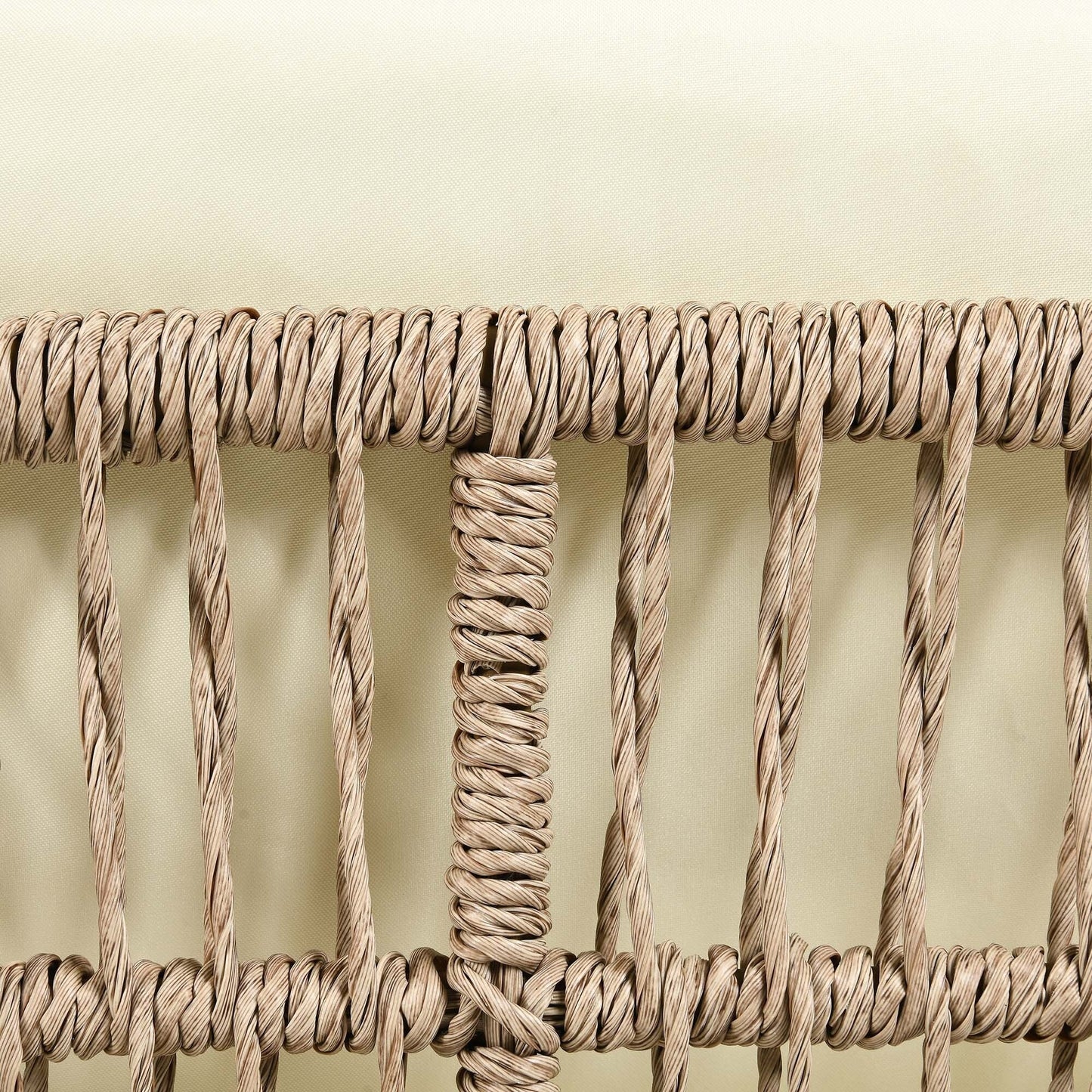 Set da conversazione per patio esterno Moasis da 4 pezzi, divano componibile a L in vimini con cuscini e tavolino laterale