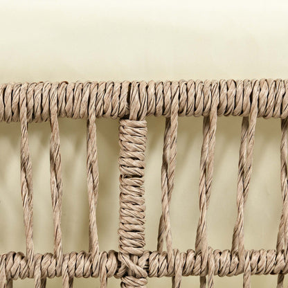 Set da conversazione per patio esterno Moasis da 4 pezzi, divano componibile a L in vimini con cuscini e tavolino laterale