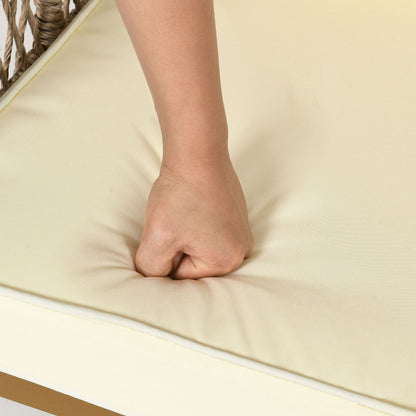 Set da conversazione per patio esterno Moasis da 4 pezzi, divano componibile a L in vimini con cuscini e tavolino laterale