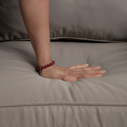 Set di 3 sedie a dondolo girevoli imbottite in rattan per patio con tavolino laterale