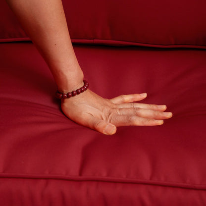 Set di 3 sedie a dondolo girevoli imbottite in rattan per patio con tavolino laterale