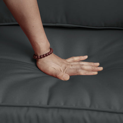 Set di 3 sedie a dondolo girevoli imbottite in rattan per patio con tavolino laterale