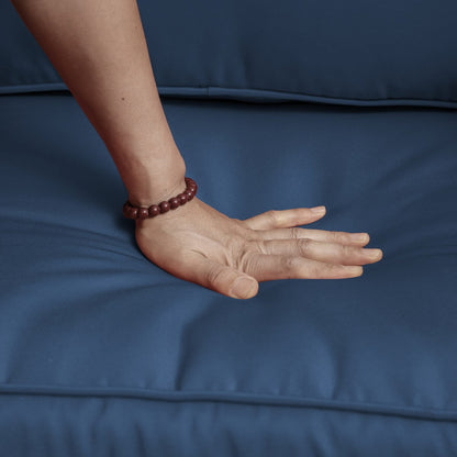 Set di 3 sedie a dondolo girevoli imbottite in rattan per patio con tavolino laterale