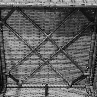 Set da giardino da 3 pezzi con sedie imbottite e tavolino da caffè con piano in vetro - 20 x 20 x 28