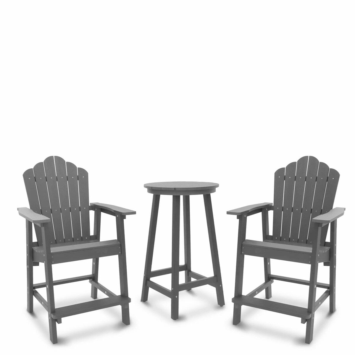 Set di 3 sedie e tavolo Adirondack in plastica per esterni e patio