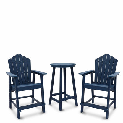 Set di 3 sedie e tavolo Adirondack in plastica per esterni e patio