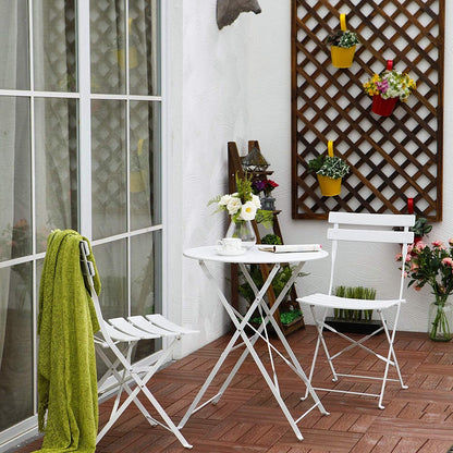 Set da bistrot per patio in acciaio di alta qualità da 3 pezzi Clihome Outdoor