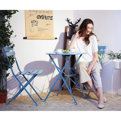 Set da bistrot per patio in acciaio di alta qualità da 3 pezzi Clihome Outdoor