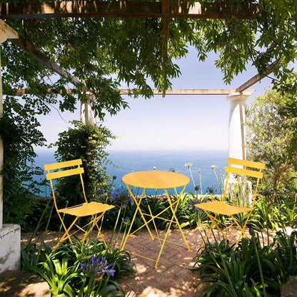 Set da bistrot per patio in acciaio di alta qualità da 3 pezzi Clihome Outdoor