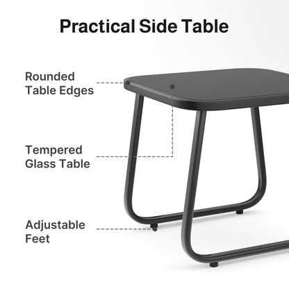Set da bistrot a dondolo da 3 pezzi, set di mobili da giardino in tessuto textilene, sedie a dondolo per veranda