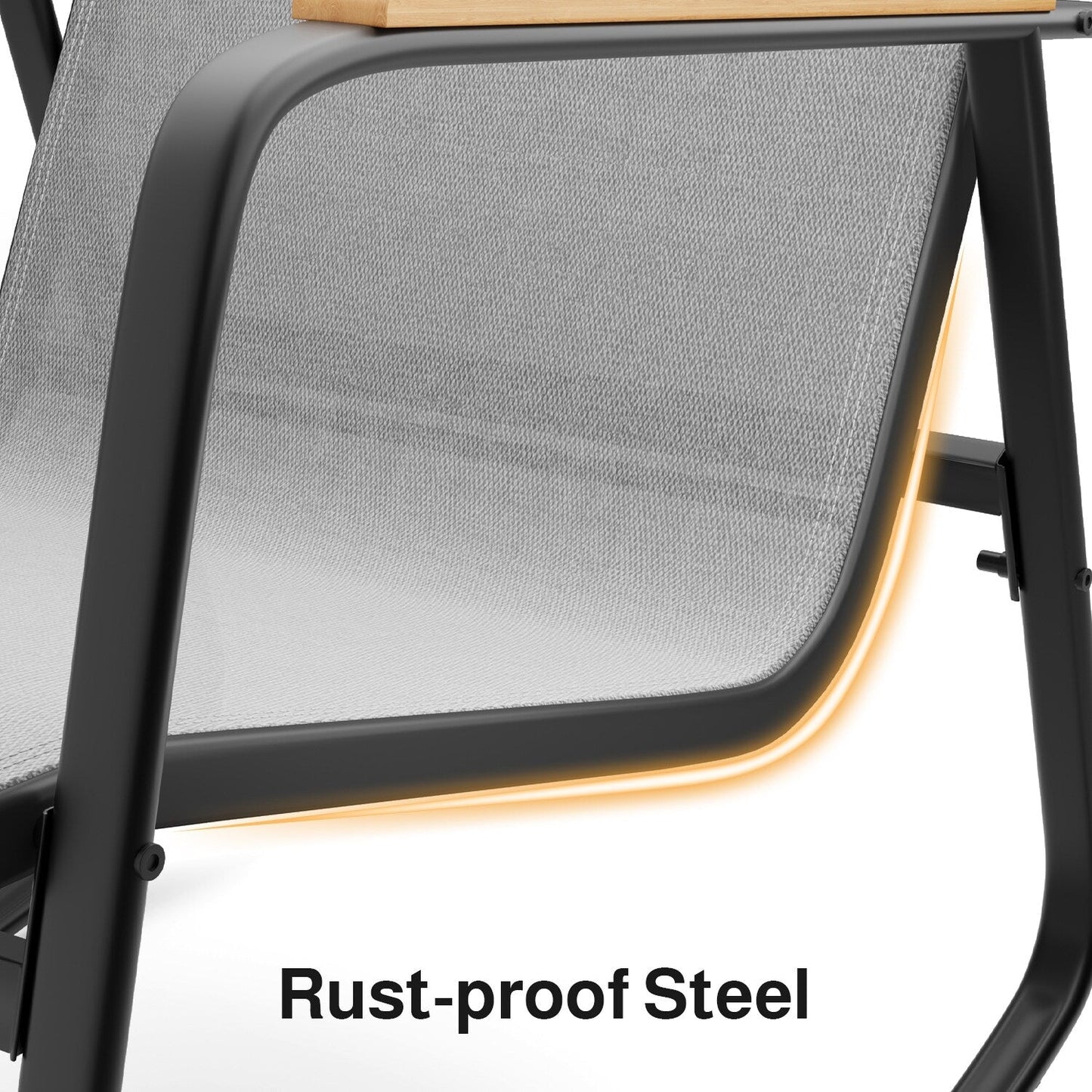 Set da bistrot a dondolo da 3 pezzi, set di mobili da giardino in tessuto textilene, sedie a dondolo per veranda