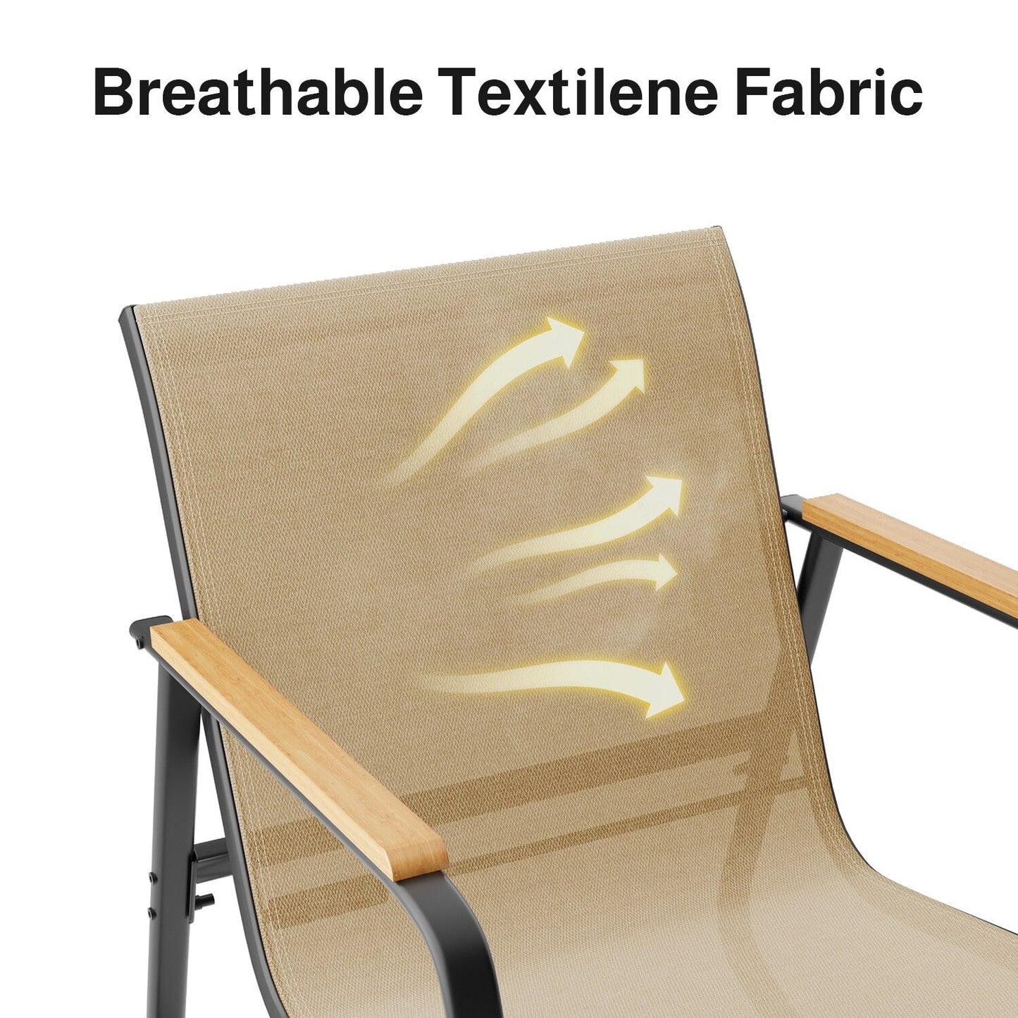 Set da bistrot a dondolo da 3 pezzi, set di mobili da giardino in tessuto textilene, sedie a dondolo per veranda