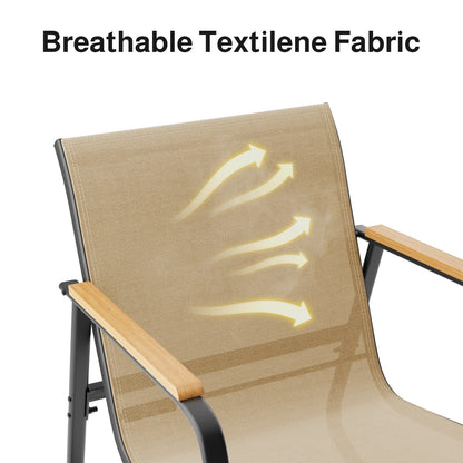 Set da bistrot a dondolo da 3 pezzi, set di mobili da giardino in tessuto textilene, sedie a dondolo per veranda