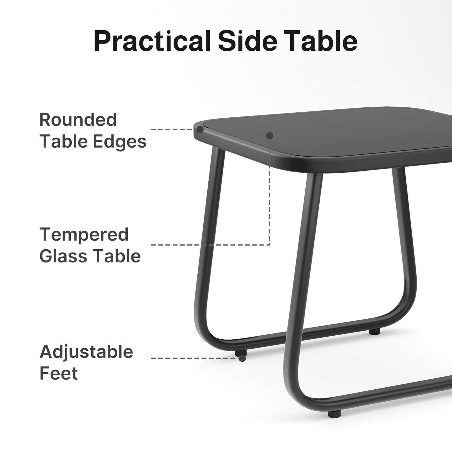 Set da bistrot a dondolo da 3 pezzi, set di mobili da giardino in tessuto textilene, sedie a dondolo per veranda