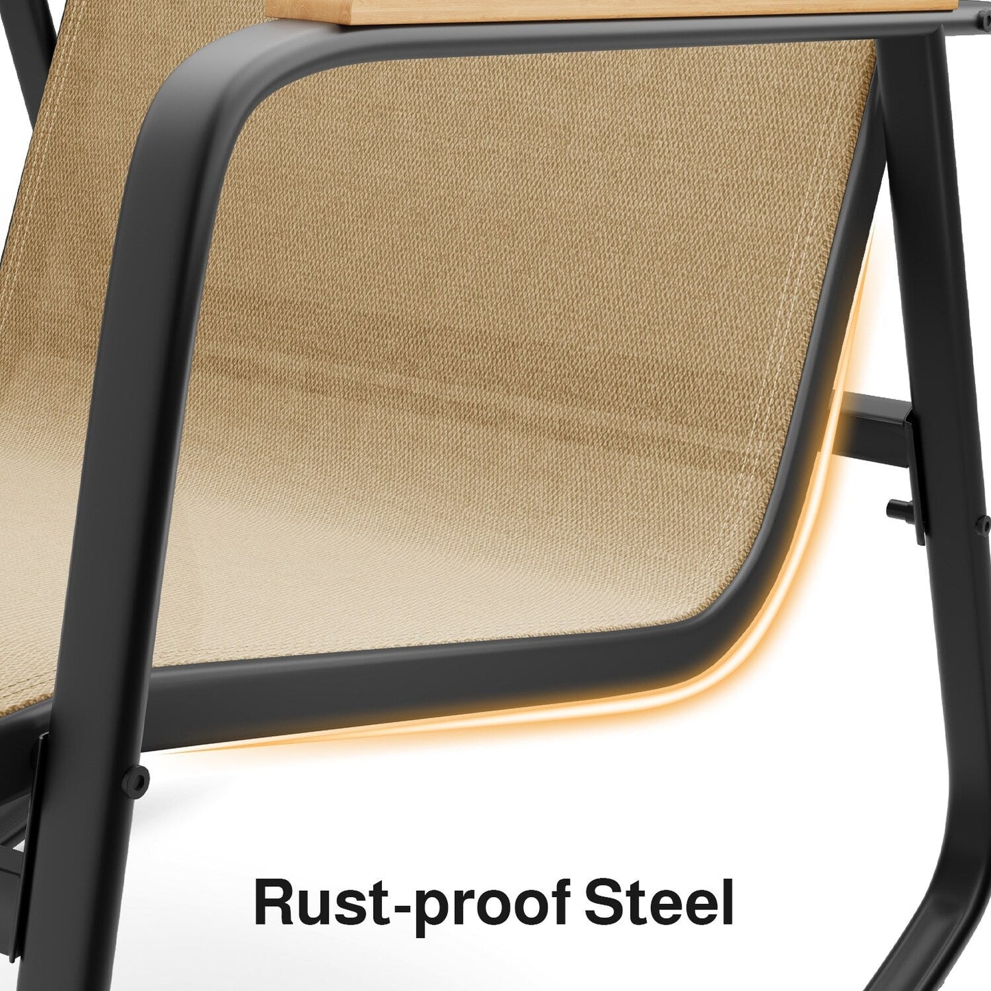 Set da bistrot a dondolo da 3 pezzi, set di mobili da giardino in tessuto textilene, sedie a dondolo per veranda