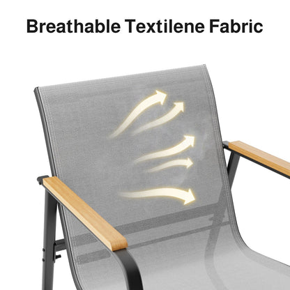 Set da bistrot a dondolo da 3 pezzi, set di mobili da giardino in tessuto textilene, sedie a dondolo per veranda