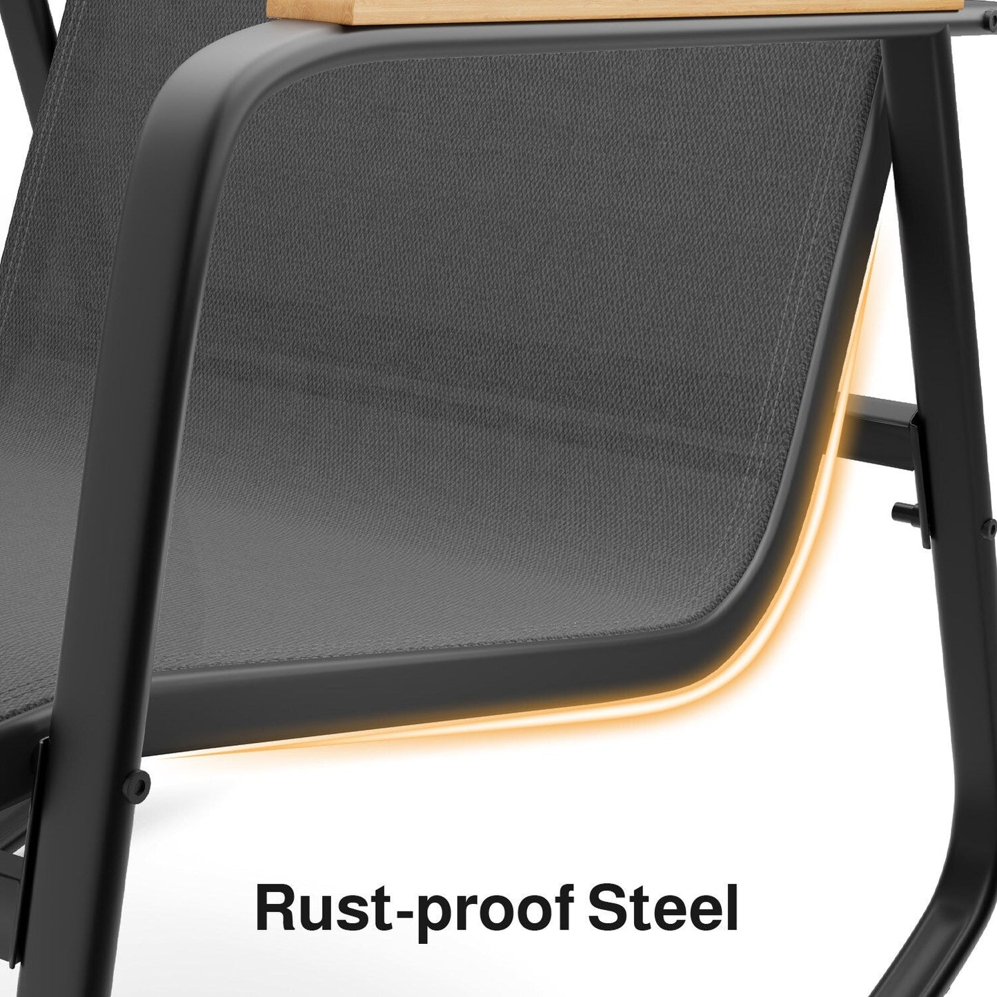 Set da bistrot a dondolo da 3 pezzi, set di mobili da giardino in tessuto textilene, sedie a dondolo per veranda