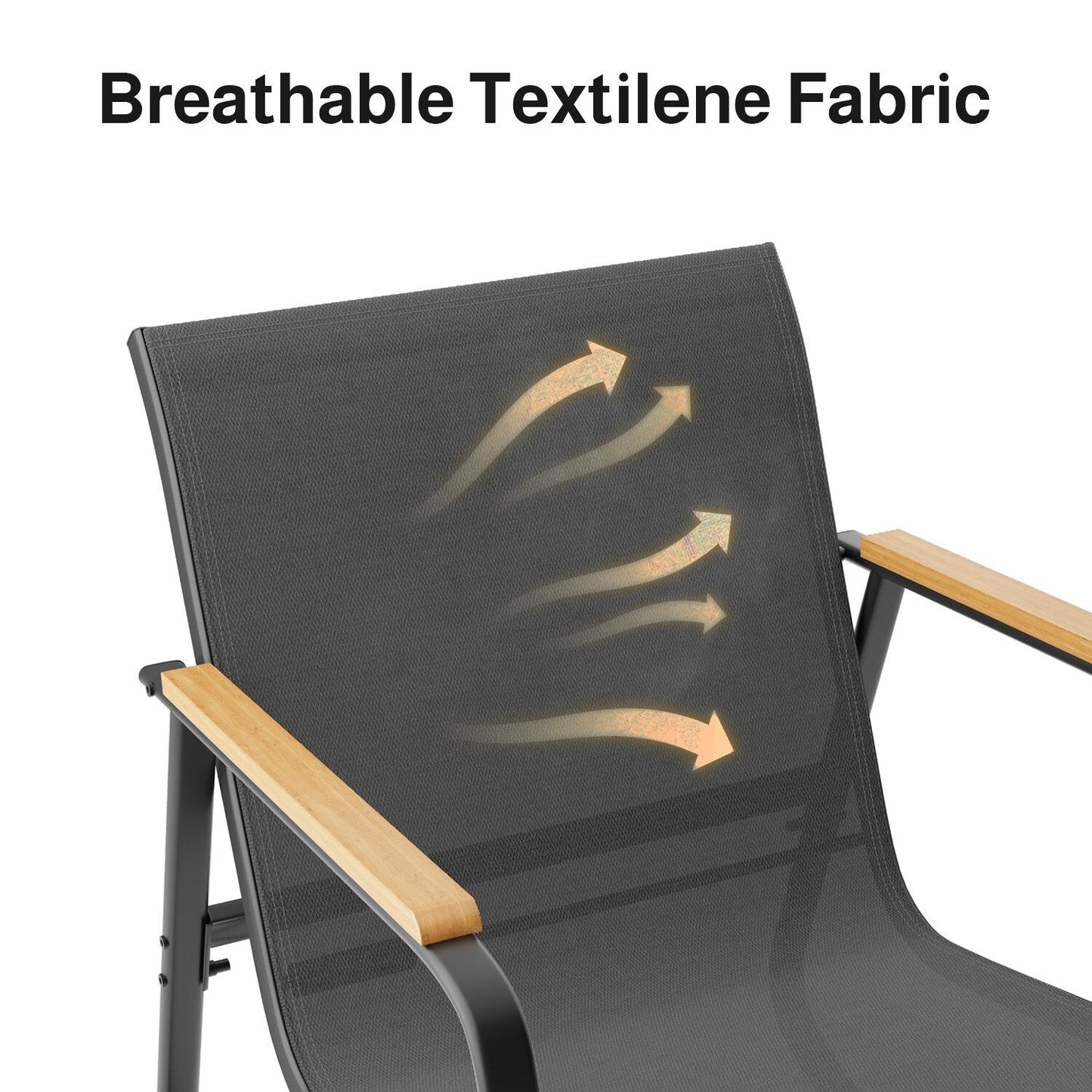 Set da bistrot a dondolo da 3 pezzi, set di mobili da giardino in tessuto textilene, sedie a dondolo per veranda