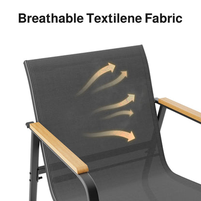 Set da bistrot a dondolo da 3 pezzi, set di mobili da giardino in tessuto textilene, sedie a dondolo per veranda