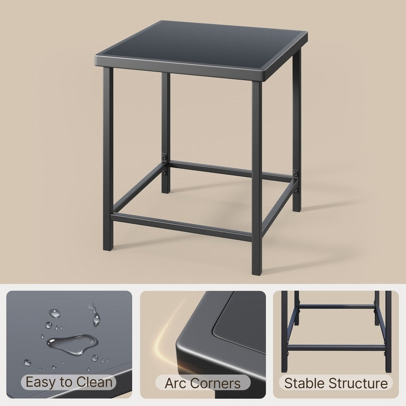 Set da bistrot a dondolo da giardino in vimini da 3 pezzi, set da pub con sedia a dondolo e tavolo in vetro