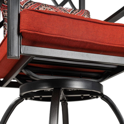 Set da bistrot girevole con seduta alta in metallo per esterni da 3 pezzi - 3 pezzi