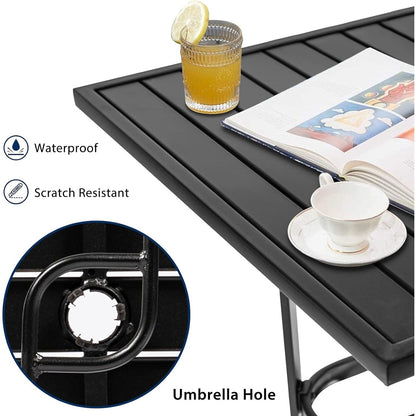 Set da bistrot girevole con seduta alta in metallo per esterni da 3 pezzi - 3 pezzi