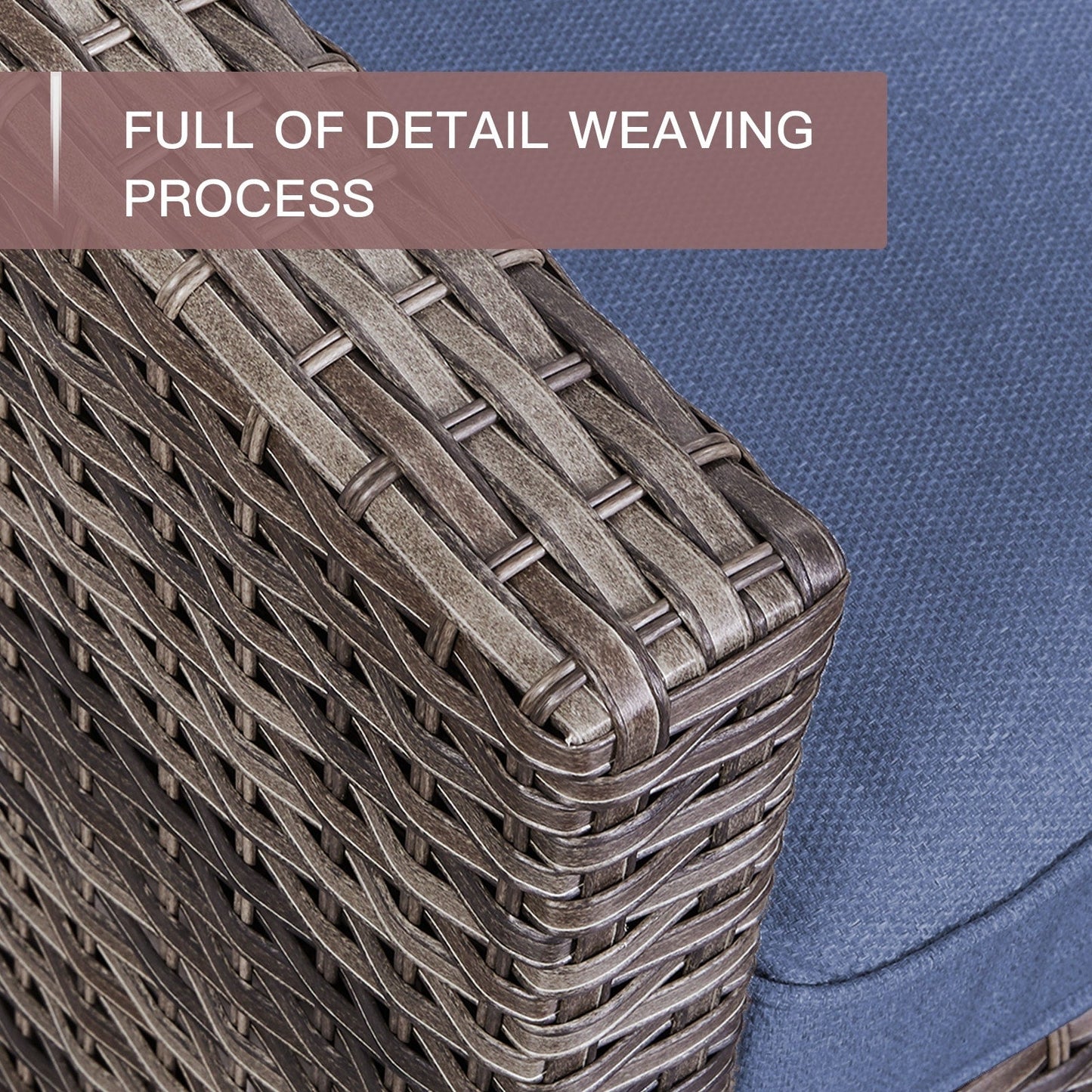 Set da giardino con dondolo girevole in vimini da esterno Gymojoy da 3 pezzi