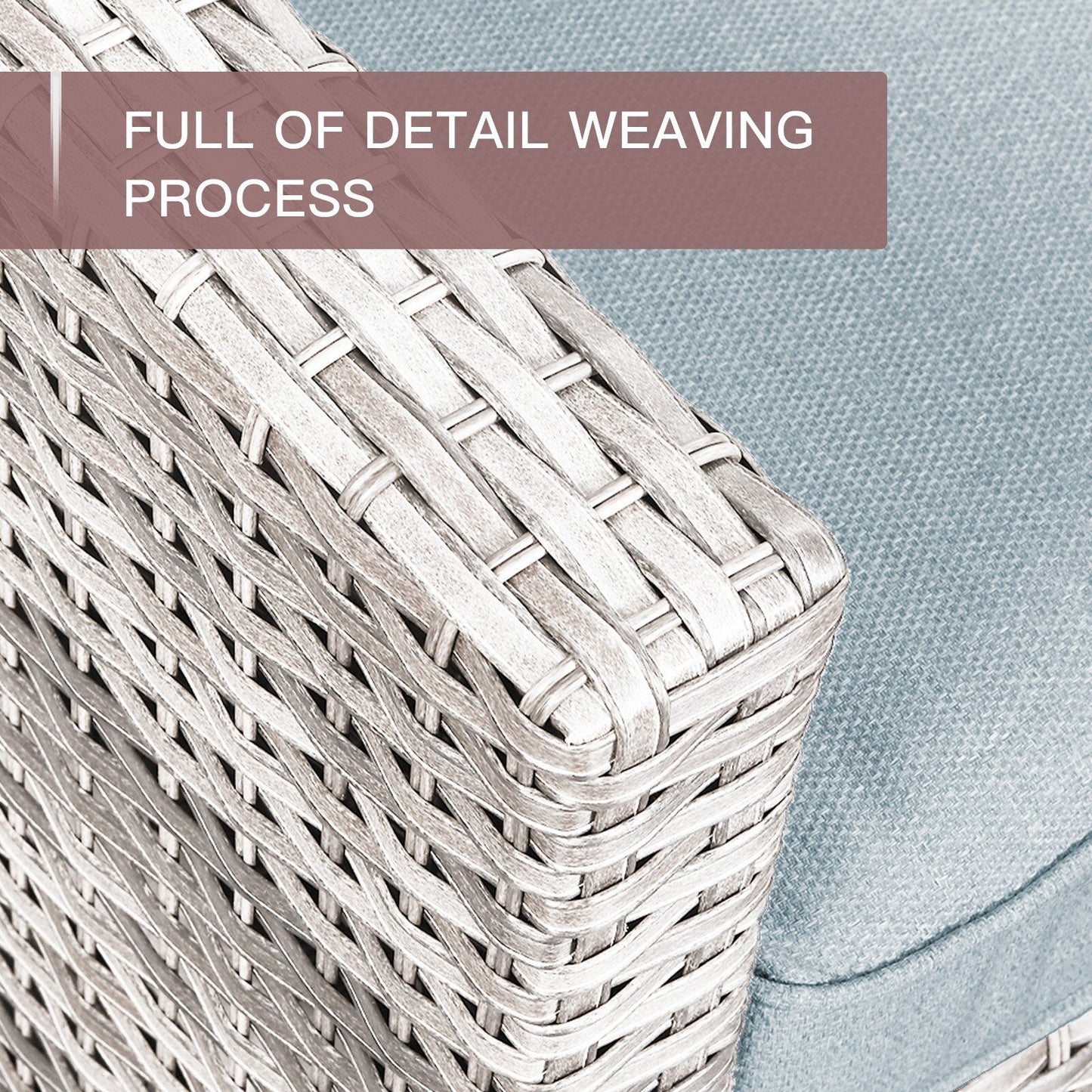 Set da giardino con dondolo girevole in vimini da esterno Gymojoy da 3 pezzi