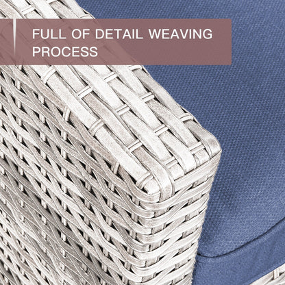 Set da giardino con dondolo girevole in vimini da esterno Gymojoy da 3 pezzi