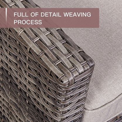 Set da giardino con dondolo girevole in vimini da esterno Gymojoy da 3 pezzi