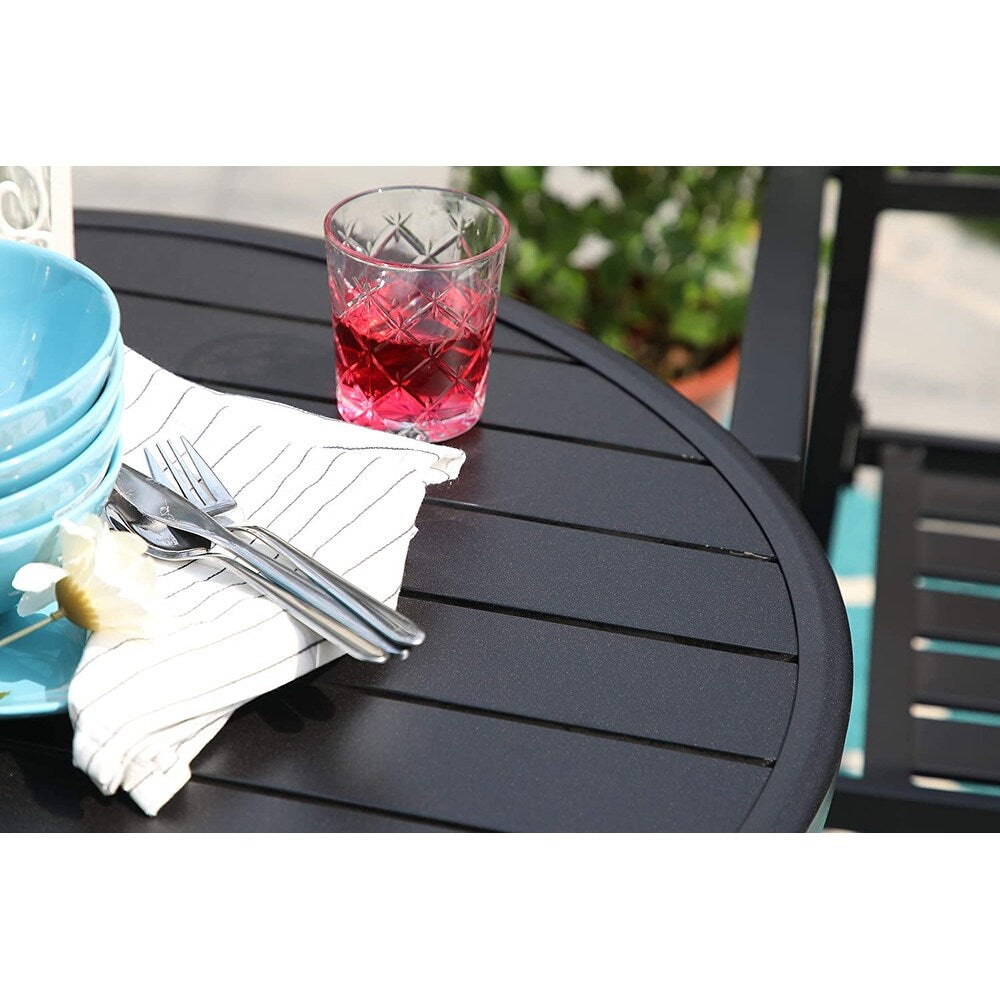 MAISON ARTS Set da bistrot da giardino, 3 pezzi, set da pranzo, 2 sedie girevoli con cuscini e 1 tavolino rotondo