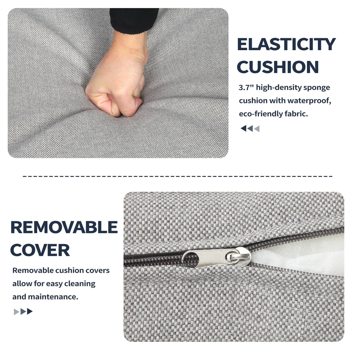 Set di mobili da giardino da 3 pezzi, set da bistrot girevole per esterni con sedie a dondolo in vimini e tavolino da caffè in vetro