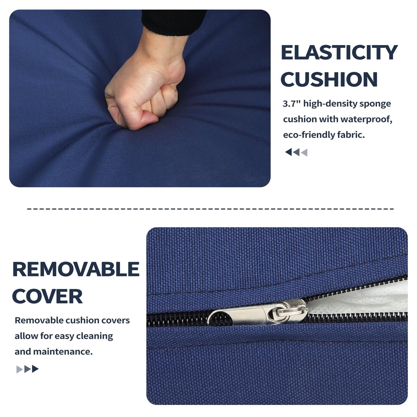 Set di mobili da giardino da 3 pezzi, set da bistrot girevole per esterni con sedie a dondolo in vimini e tavolino da caffè in vetro