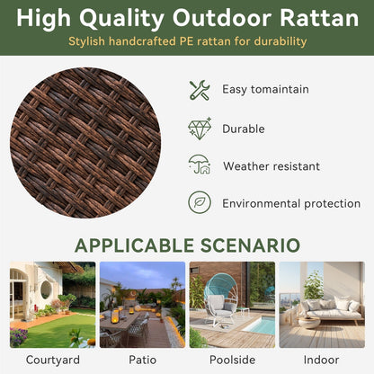 Set di 3 mobili da giardino, set di 2 sedie a dondolo girevoli da giardino