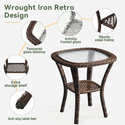 Set di 3 mobili da giardino, set di 2 sedie a dondolo girevoli da giardino