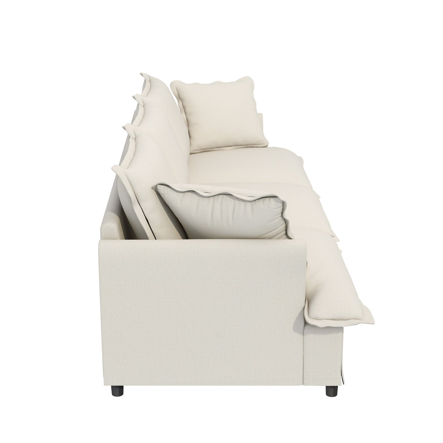 Modulo divano a 3 posti per divano componibile modulare, seduta ampia, divano a nuvola in ciniglia con cuscini decorativi