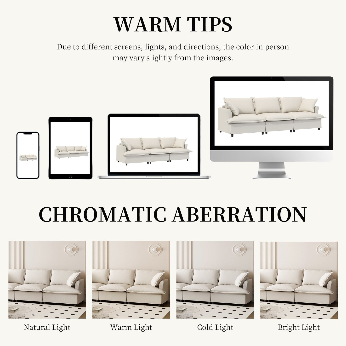 Modulo divano a 3 posti per divano componibile modulare, seduta ampia, divano a nuvola in ciniglia con cuscini decorativi